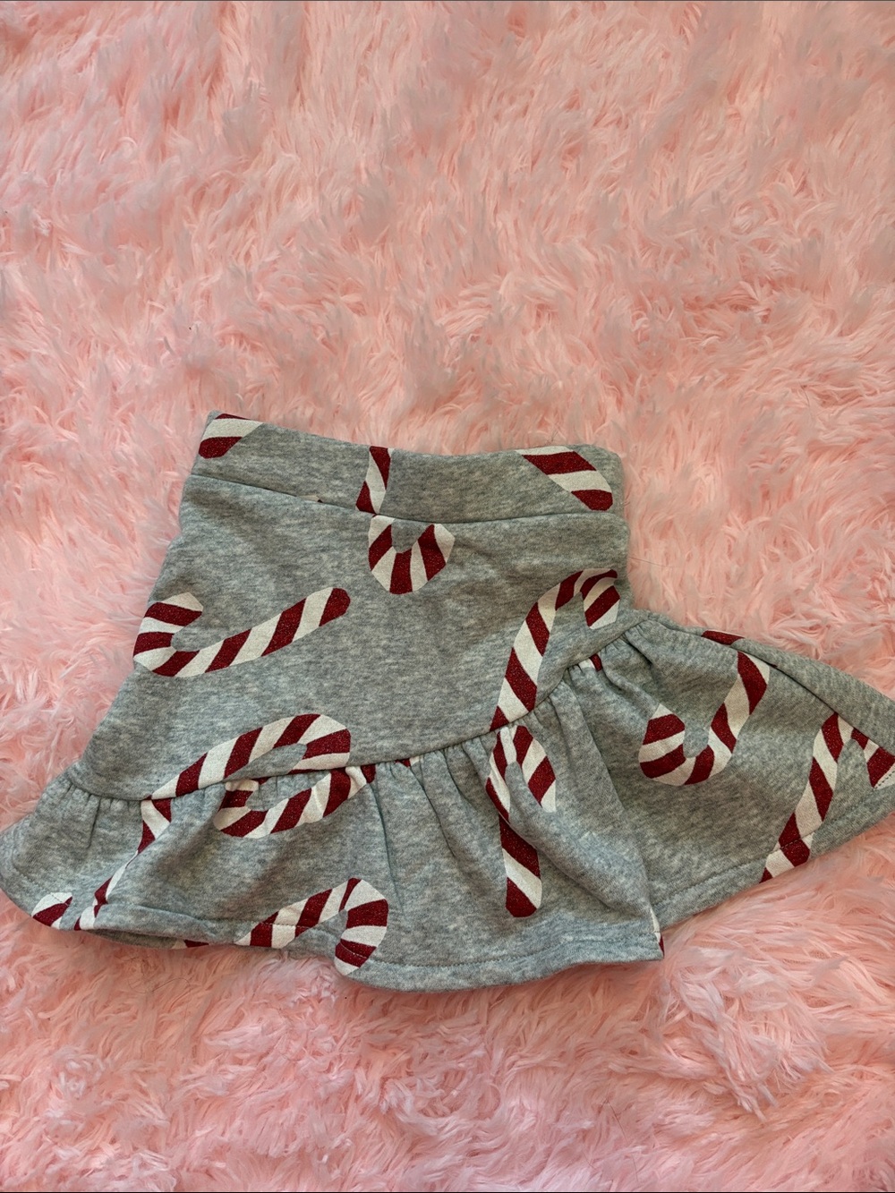 H&M Grey Skirt with Red Candy Cane Print
